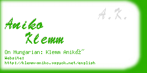 aniko klemm business card